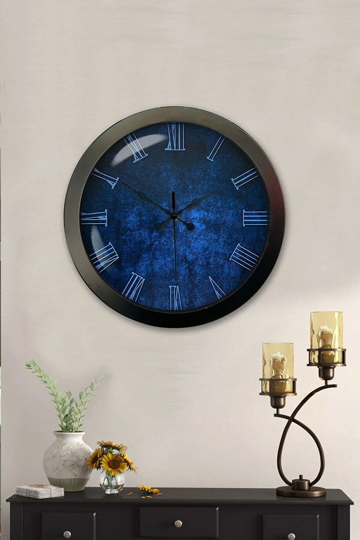 Hediyelik 36 Cm Siyah Metal Fantastik Duvar Saati