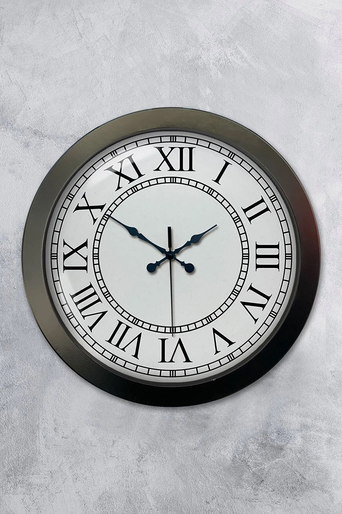 36 Cm Siyah Metal Romen Rakamlı Duvar Saati