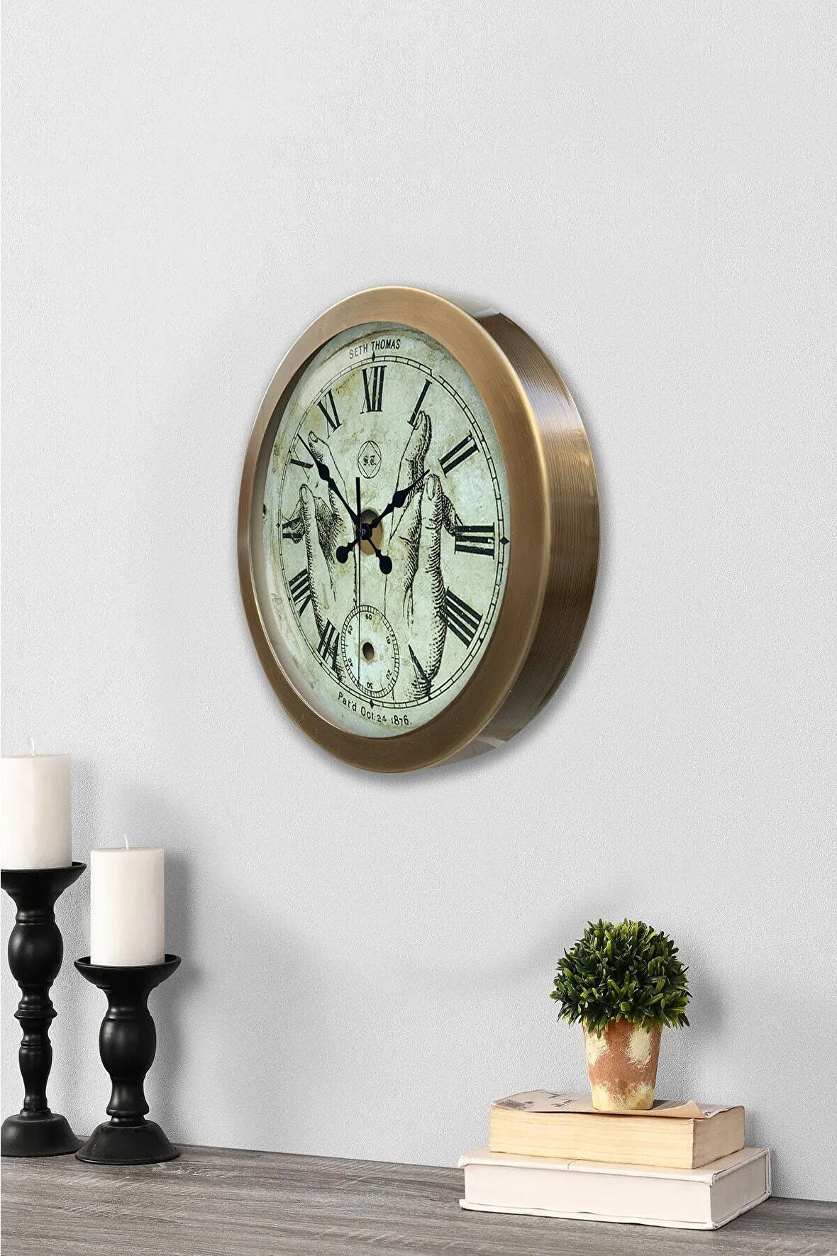 36 Cm Eskitme Metal London Duvar Saati