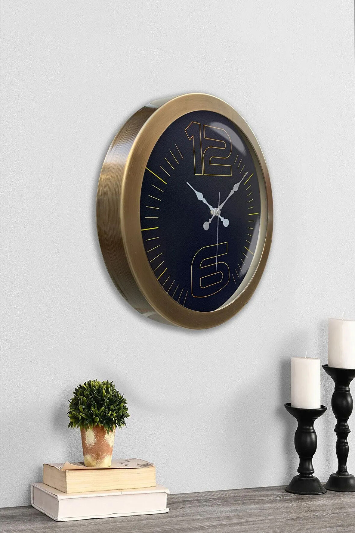 Hediyelik 36 Cm Eskitme Metal Klas Duvar Saati