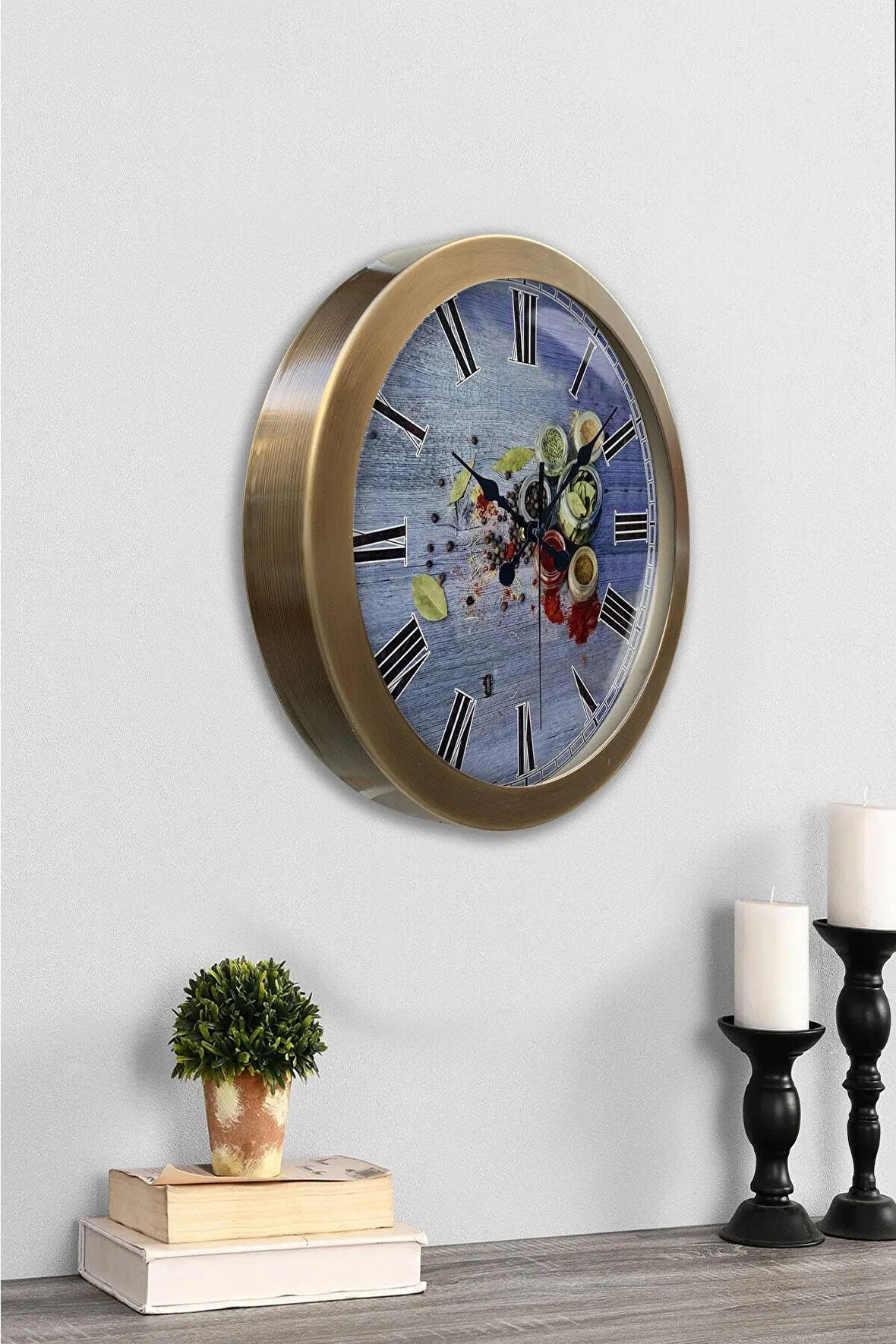 36 Cm Eskitme Metal Mutfak Duvar Saati