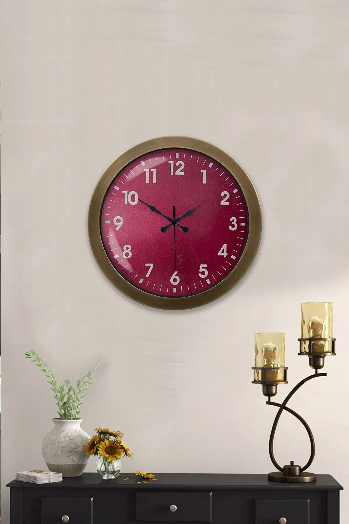 36 Cm Eskitme Metal Klasik Duvar Saati