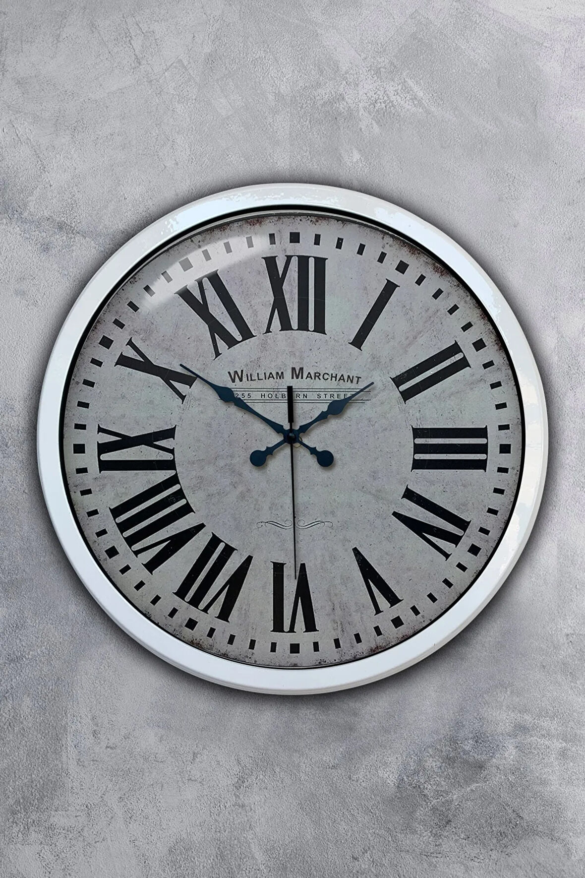 Hediyelik 40 Cm Beyaz Metal 2021 Moda Duvar Saati