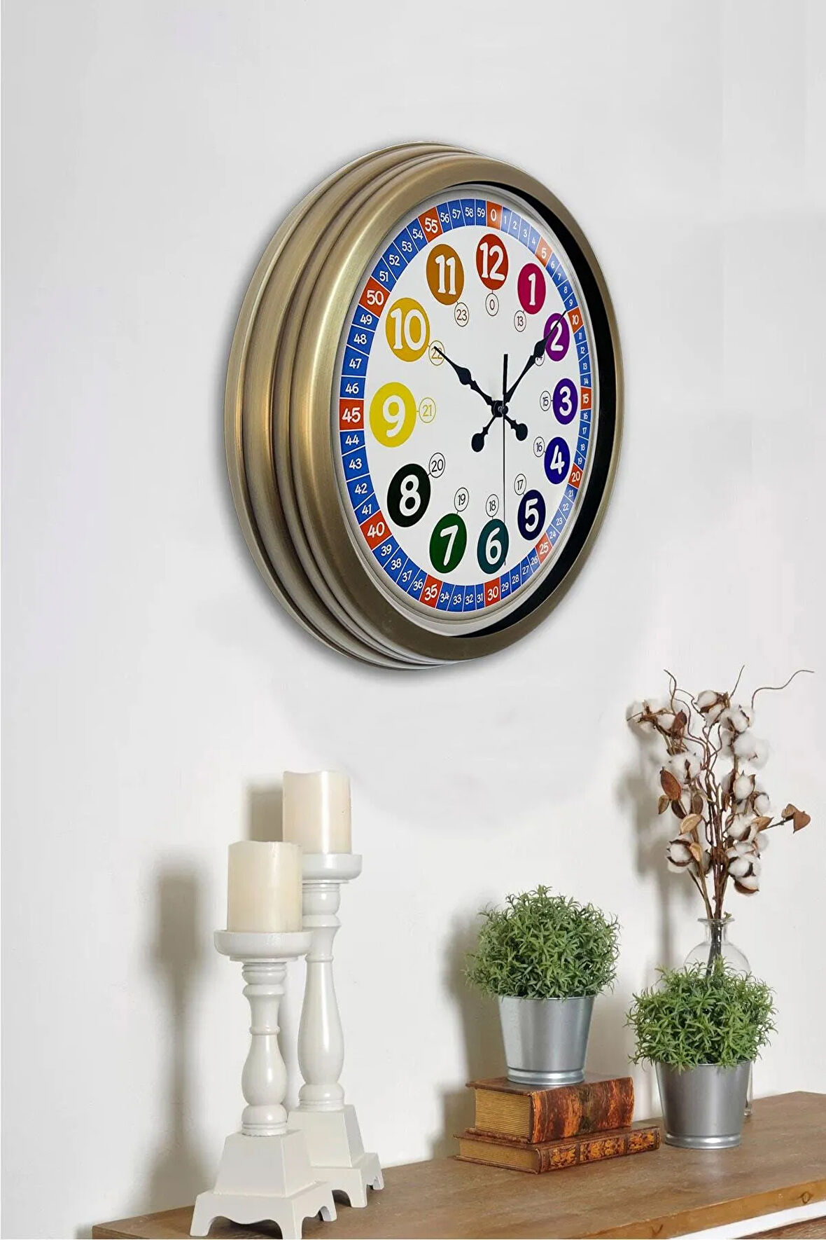 40 Cm Eskitme Metal English Class Duvar Saati