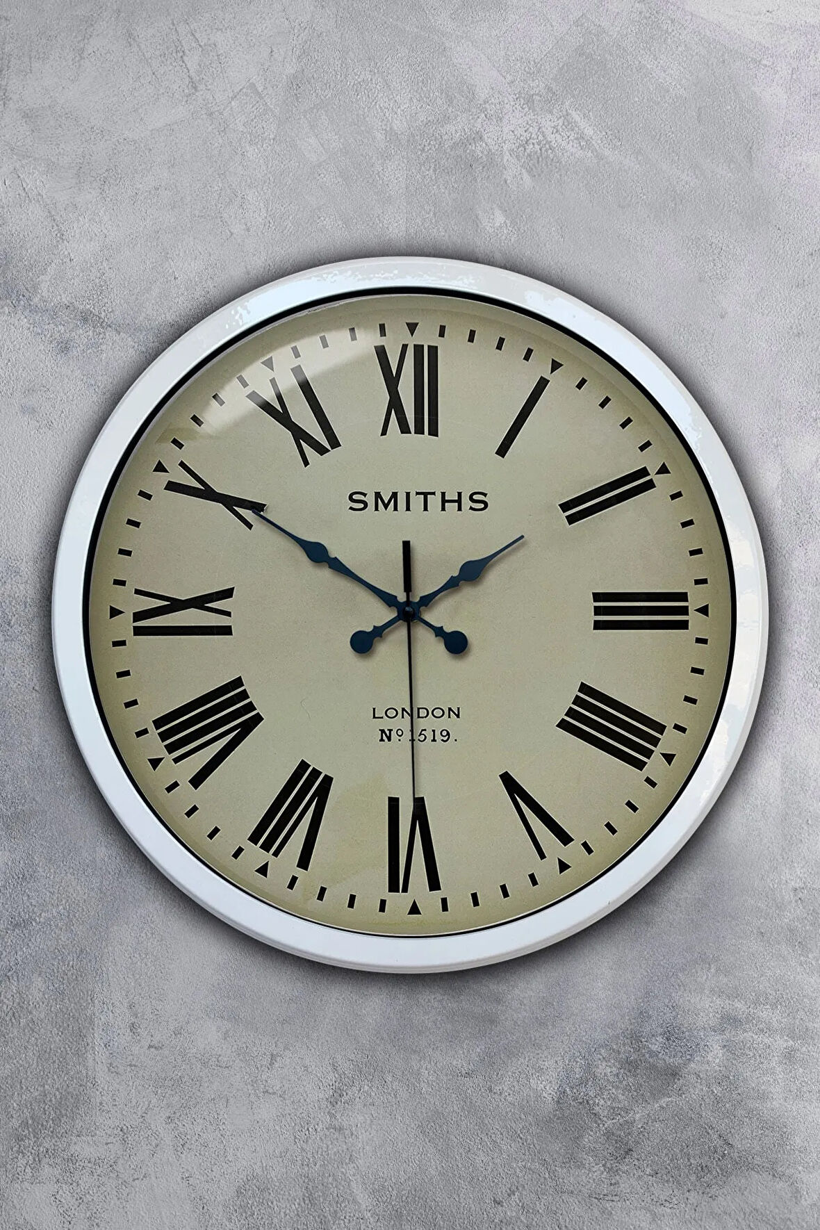 Hediyelik 40 Cm Beyaz Metal Smiths Duvar Saati
