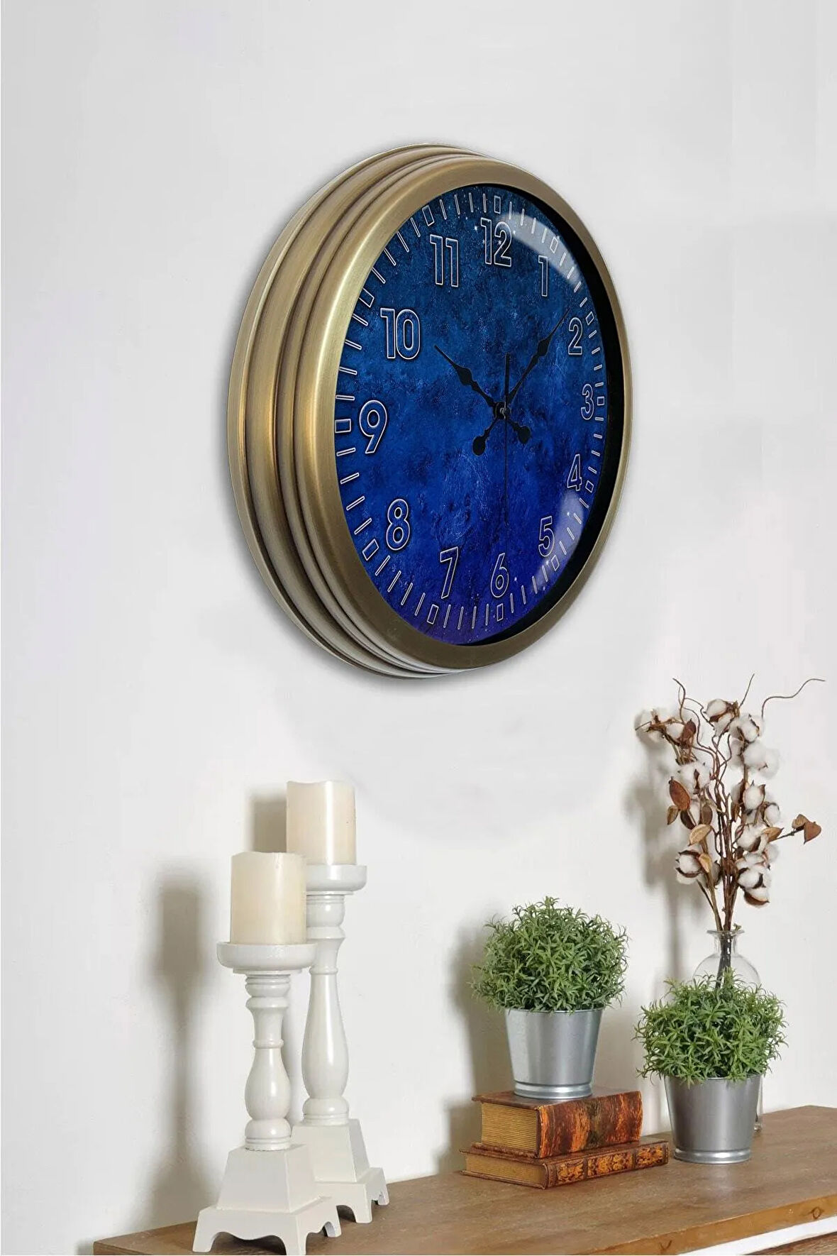 Hediyelik 40 Cm Eskitme Metal Class Duvar Saati