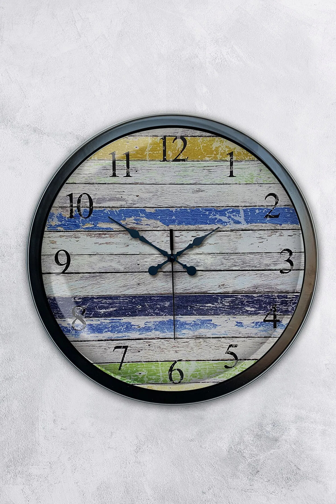 Hediyelik 40 Cm Siyah Metal Alaçatı Duvar Saati