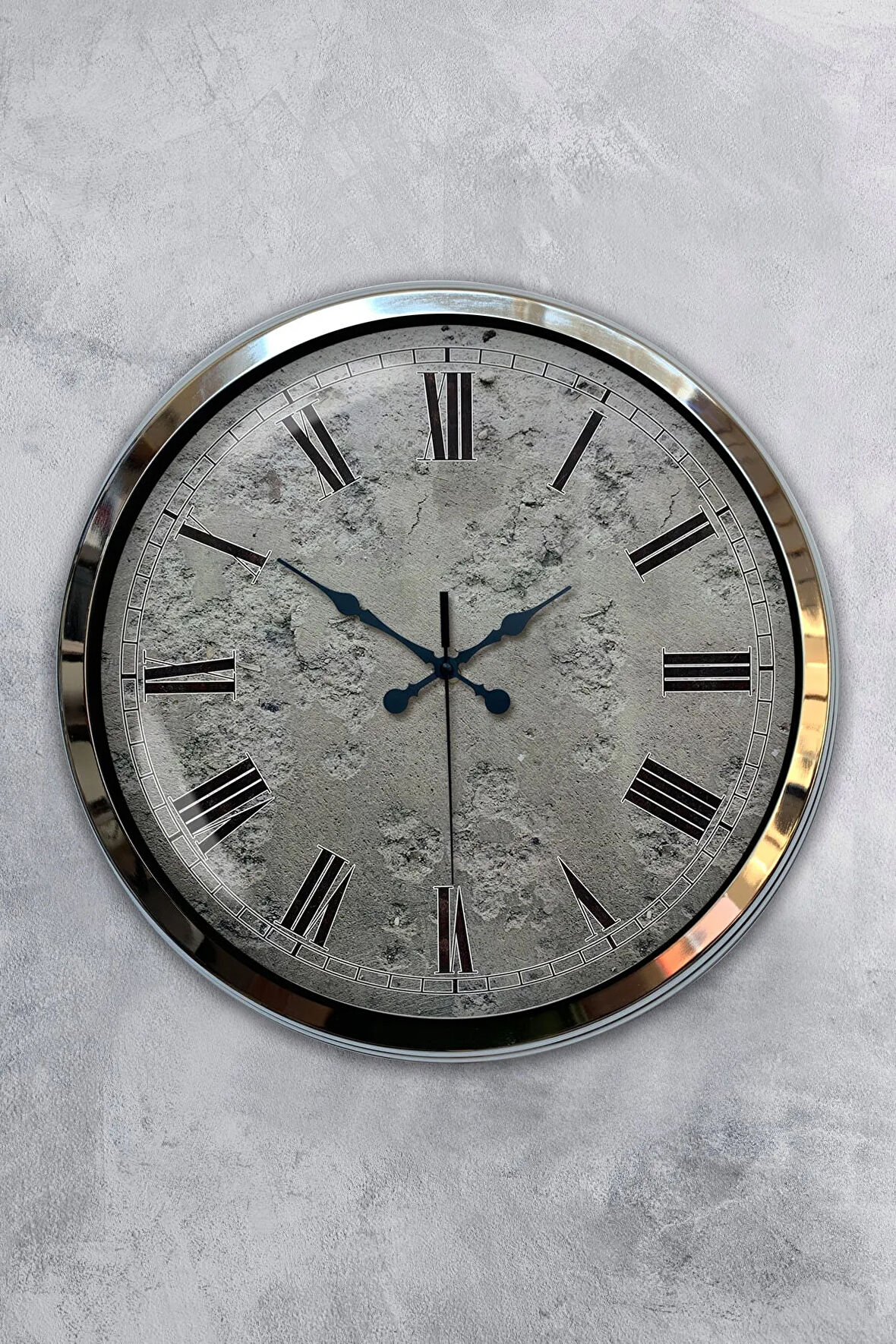 40 Cm Krom Metal Antique Duvar Saati Hediyelik