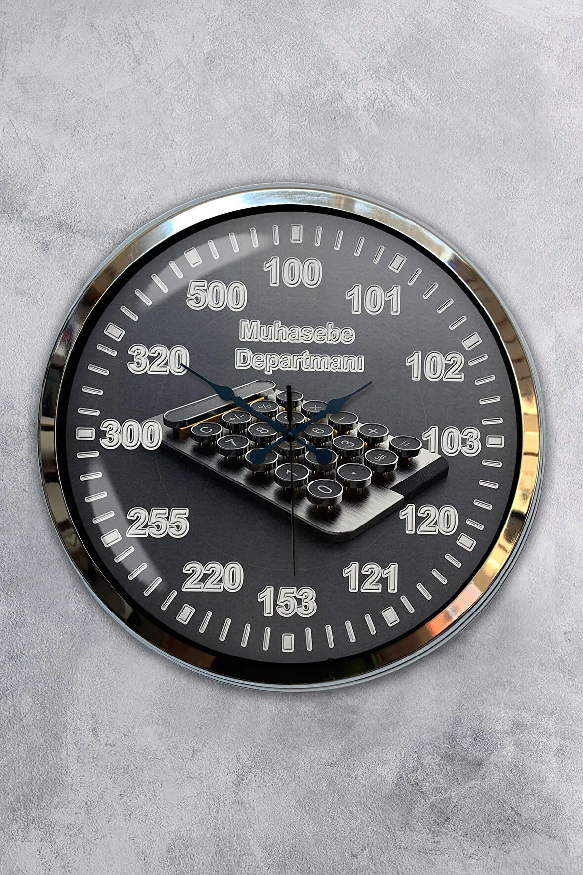 Hediyelik 40 Cm Krom Metal Muhasebeci Duvar Saati