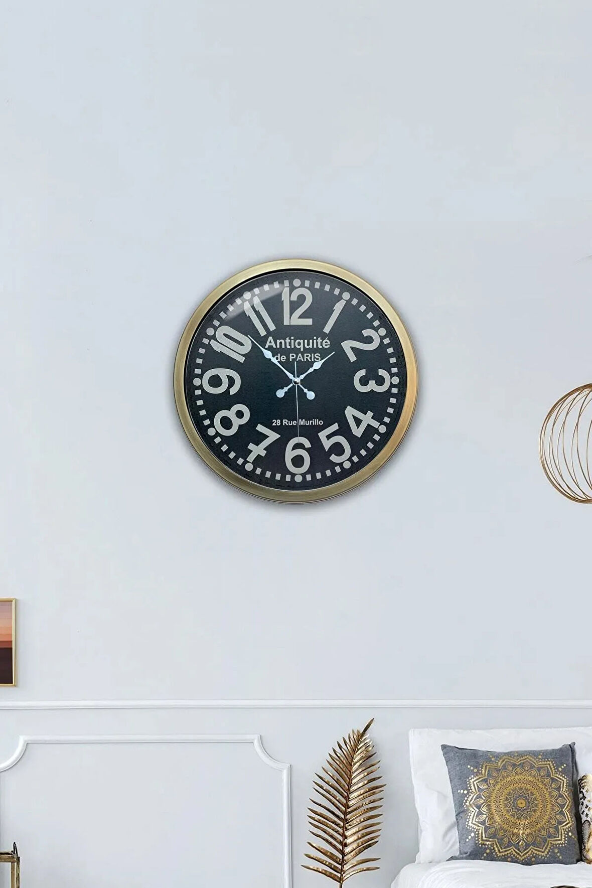 40 Cm Eskitme Metal Antique Hediyelik Duvar Saati