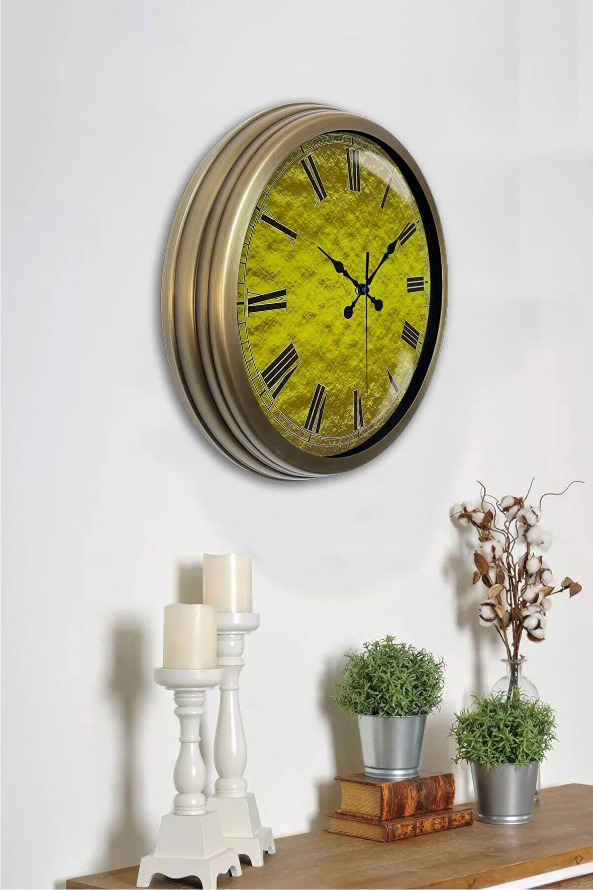 Hediyelik 40 Cm Eskitme Metal Kraker Duvar Saati