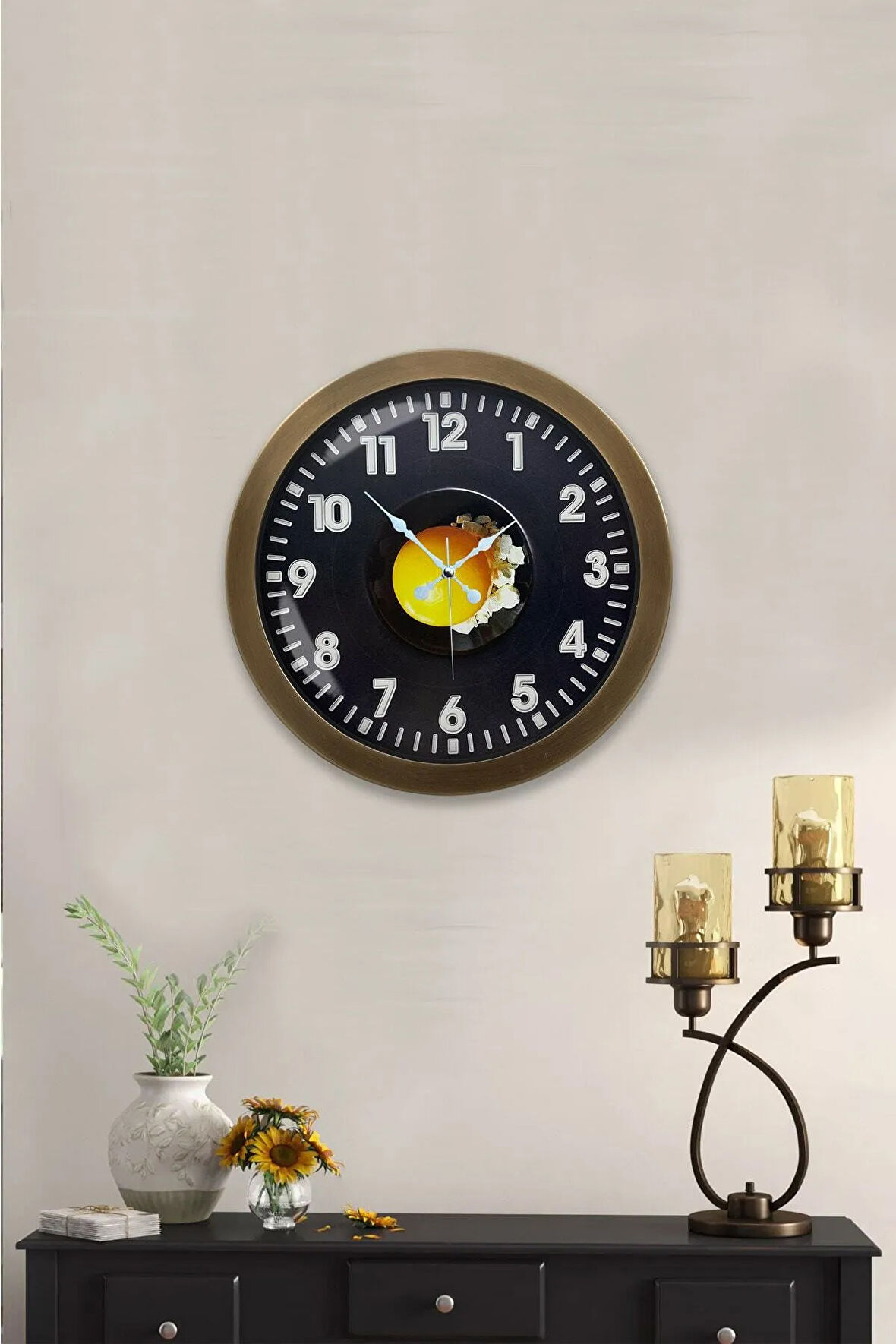 36 Cm Eskitme Metal Yumurta Duvar Saati