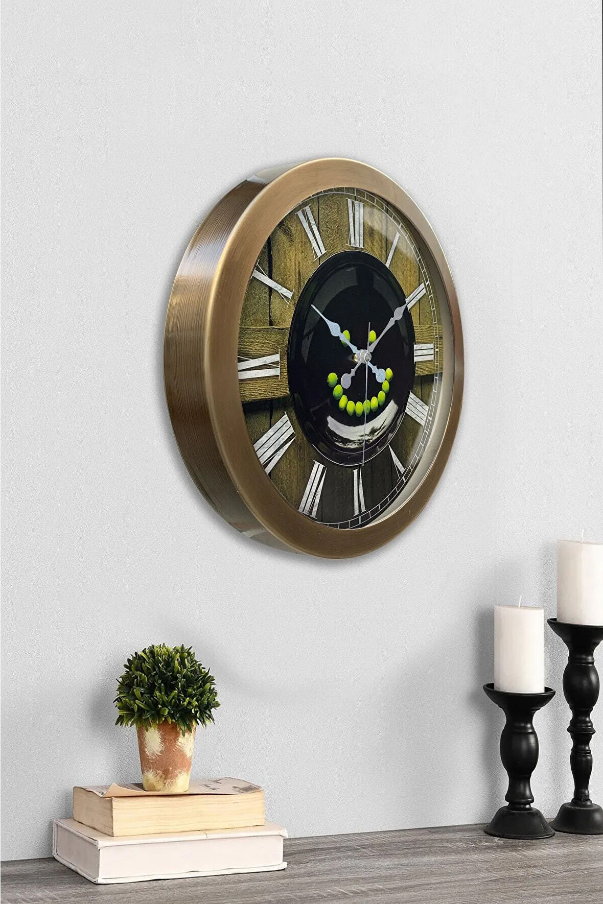 36 cm Eskitme Metal Mutfak Duvar Saati