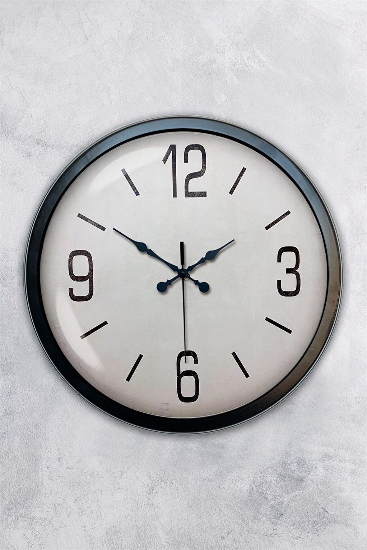 40 Cm Siyah Metal Yeni Duvar Saati