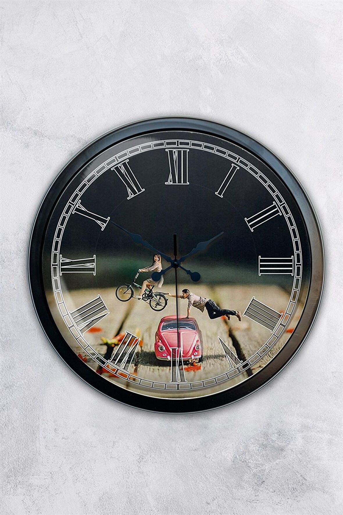 40 Cm Siyah Metal Tosbağa Duvar Saati