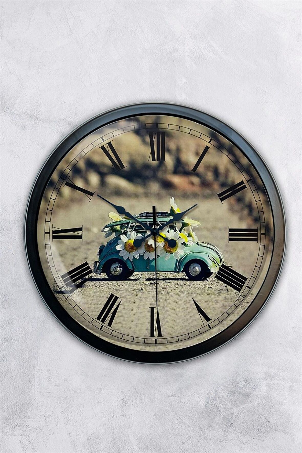 40 Cm Siyah Metal Tosbağa Duvar Saati