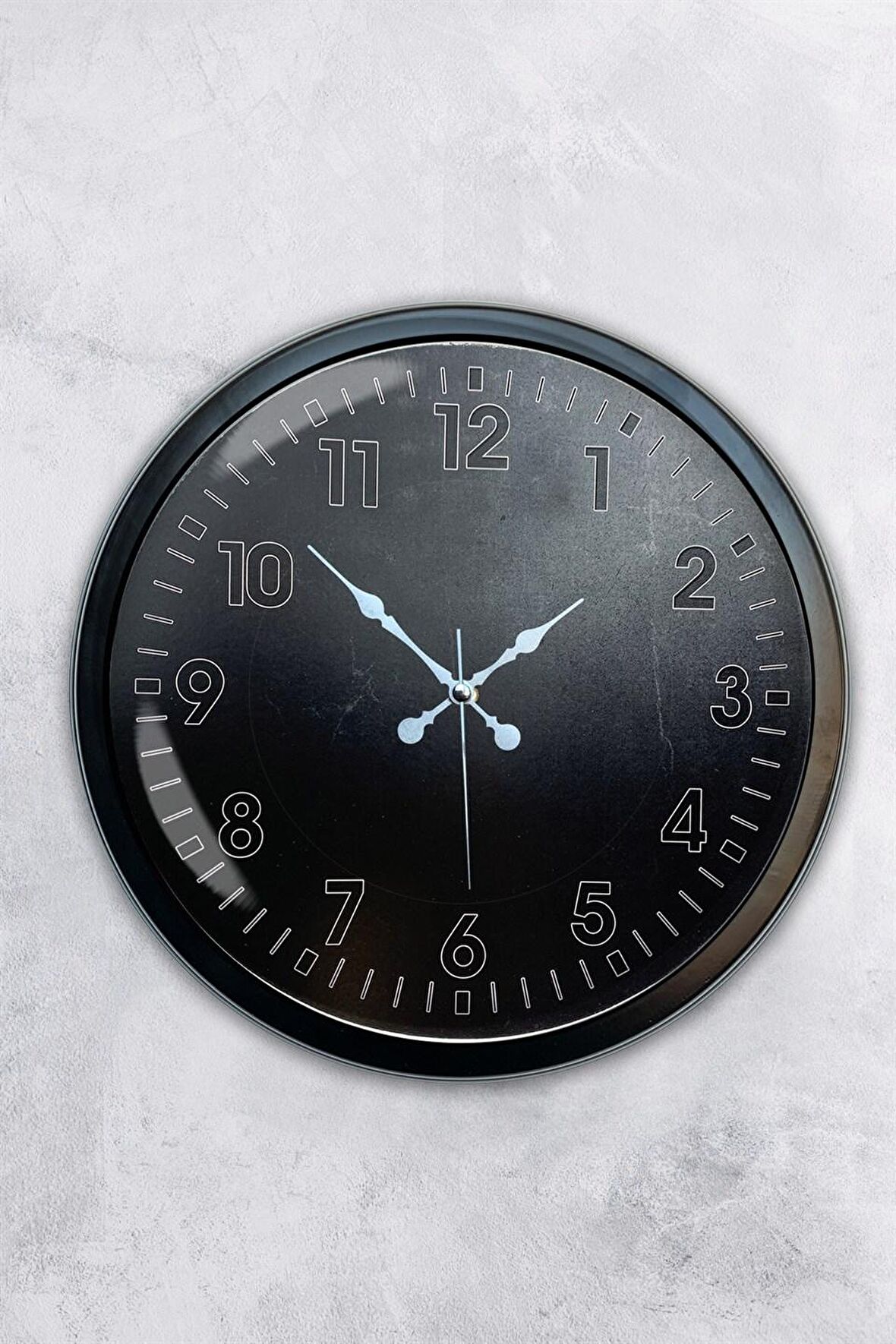 40 Cm Siyah Metal Siyah Duvar Saati