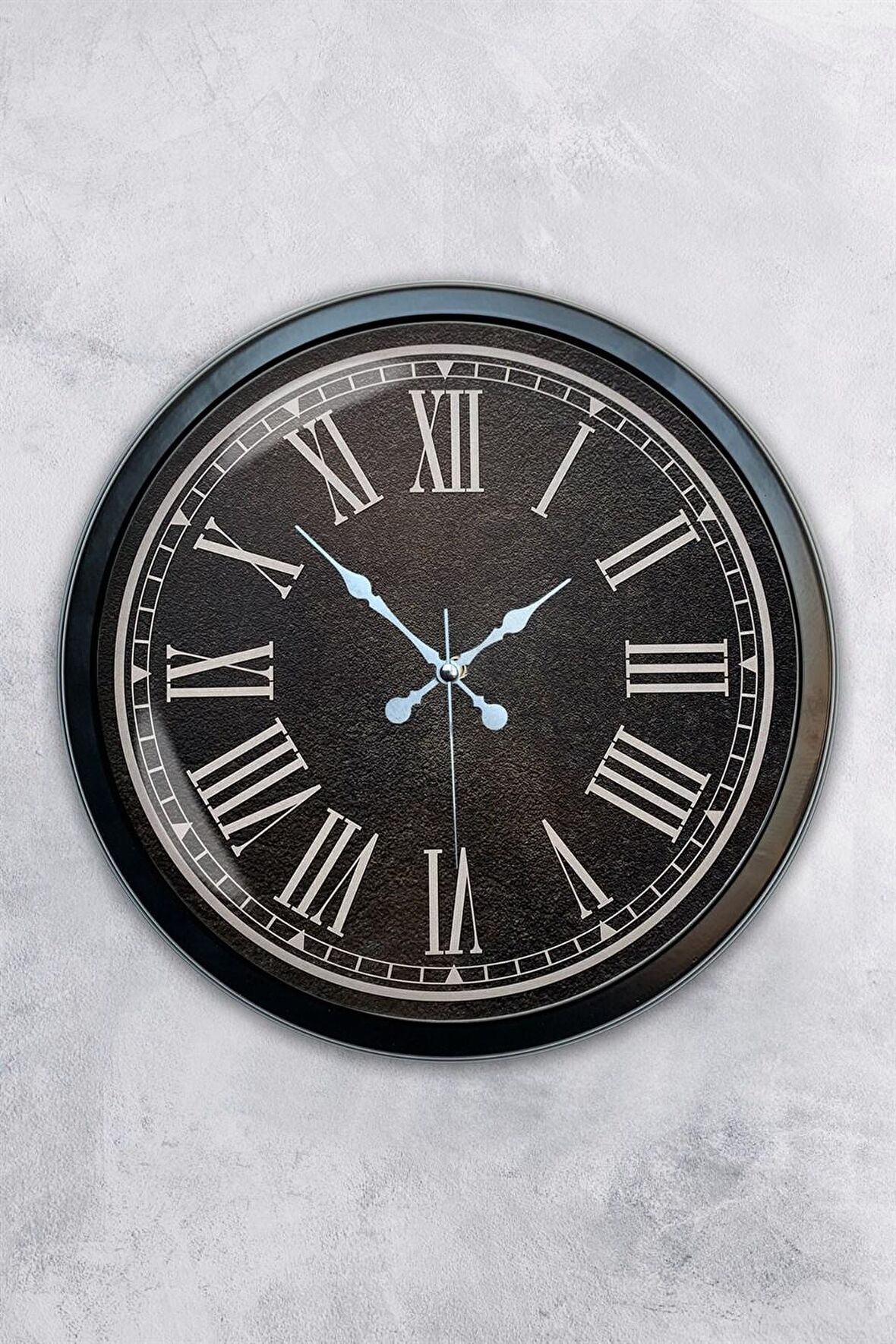 40 Cm Siyah Metal Siyah Duvar Saati