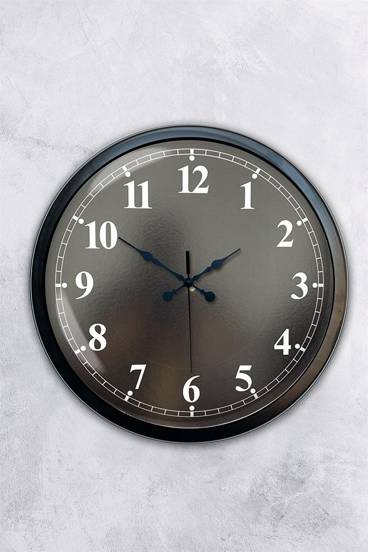 40 Cm Siyah Metal Siyah Duvar Saati