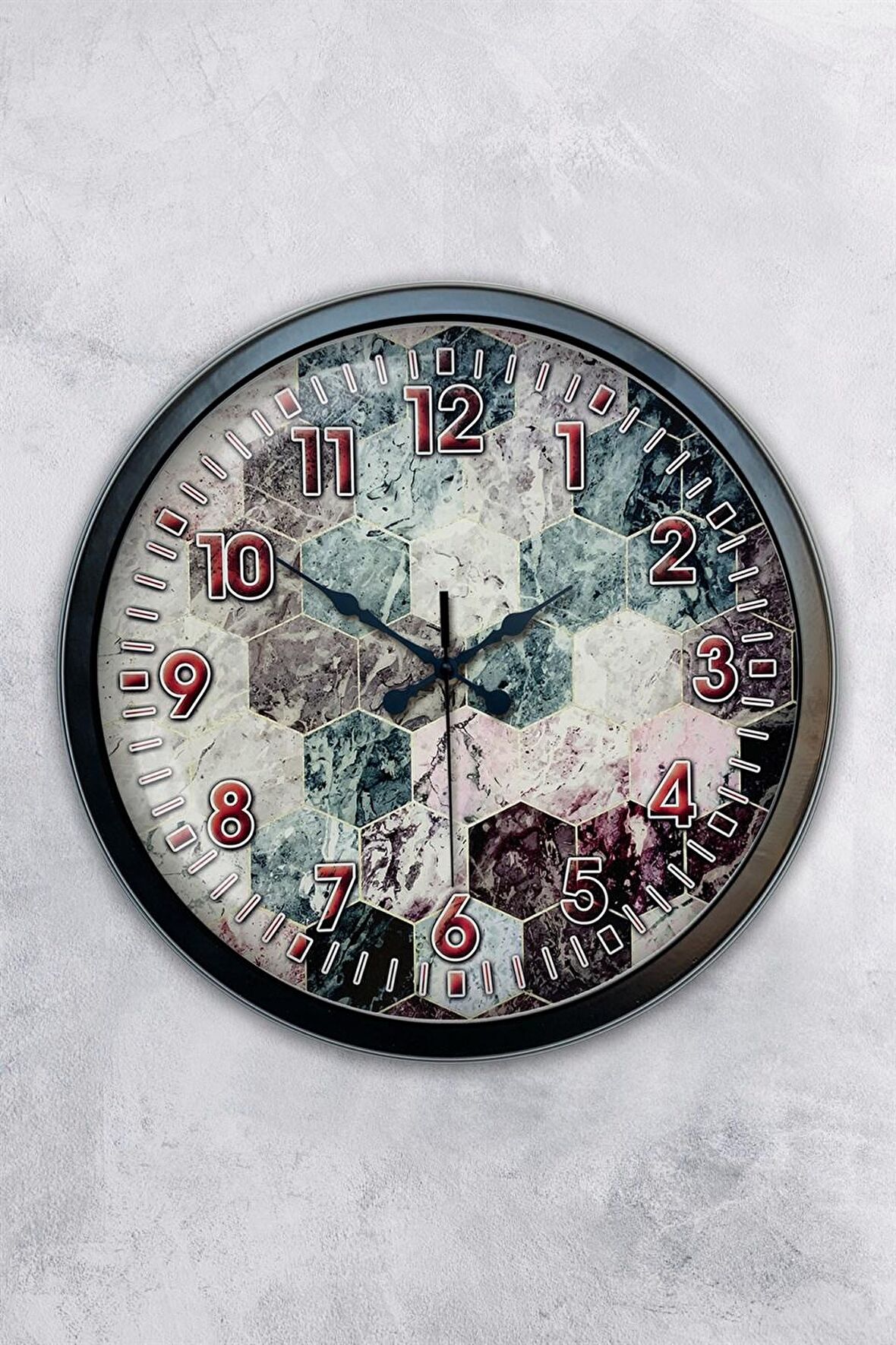 40 Cm Siyah Metal Sezgisel Duvar Saati