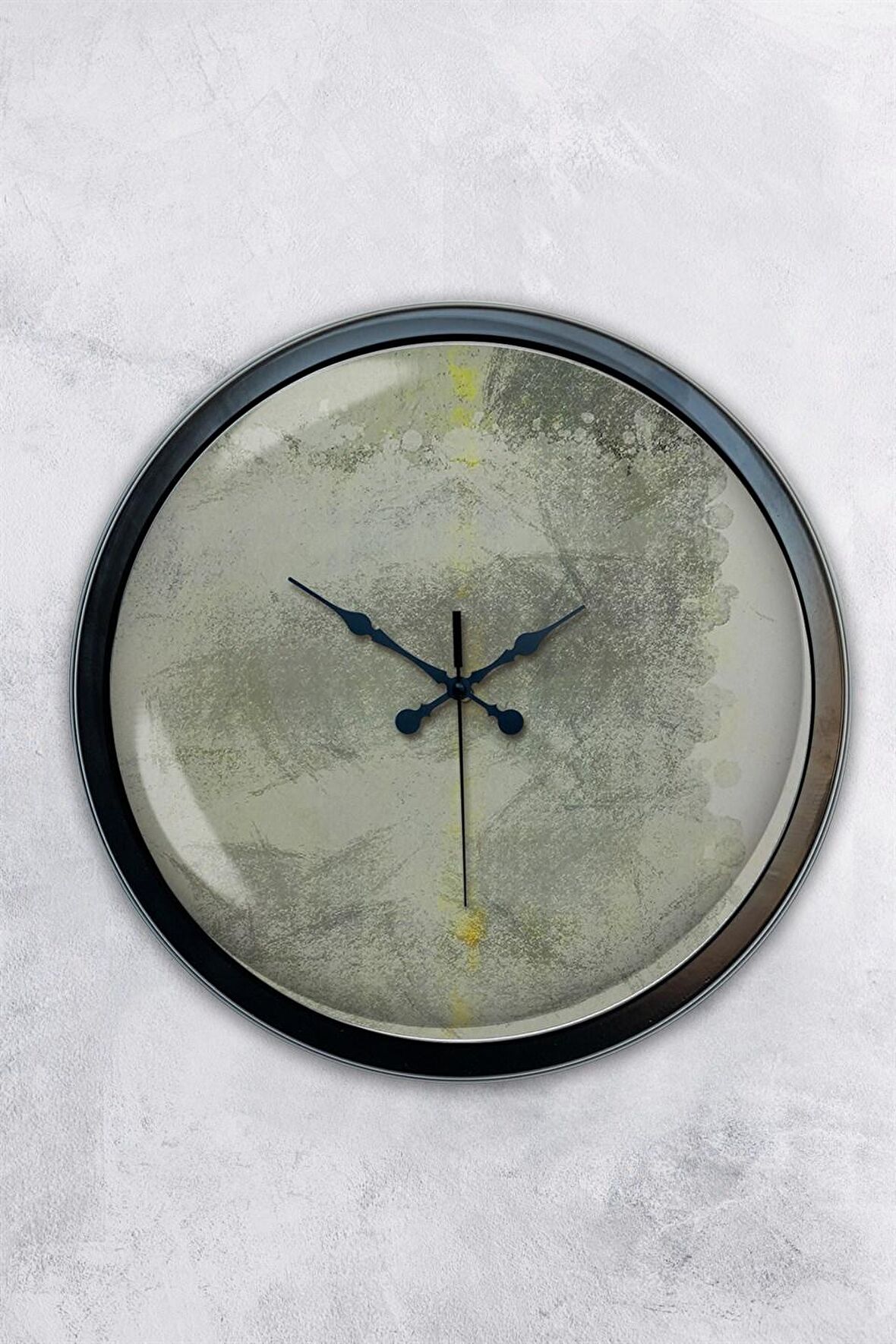 40 Cm Siyah Metal Sanatsal Duvar Saati