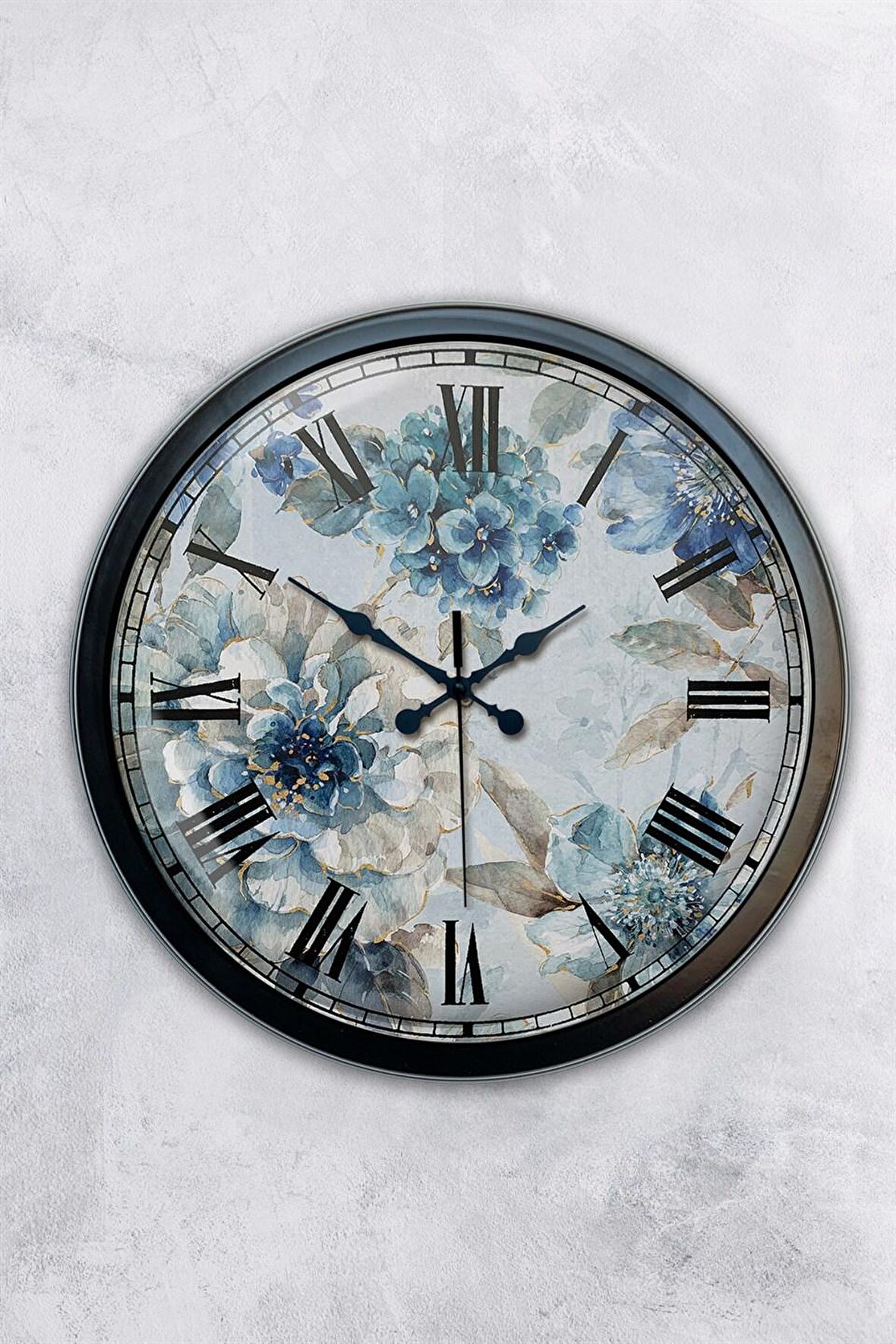 40 Cm Siyah Metal Sanat Duvar Saati