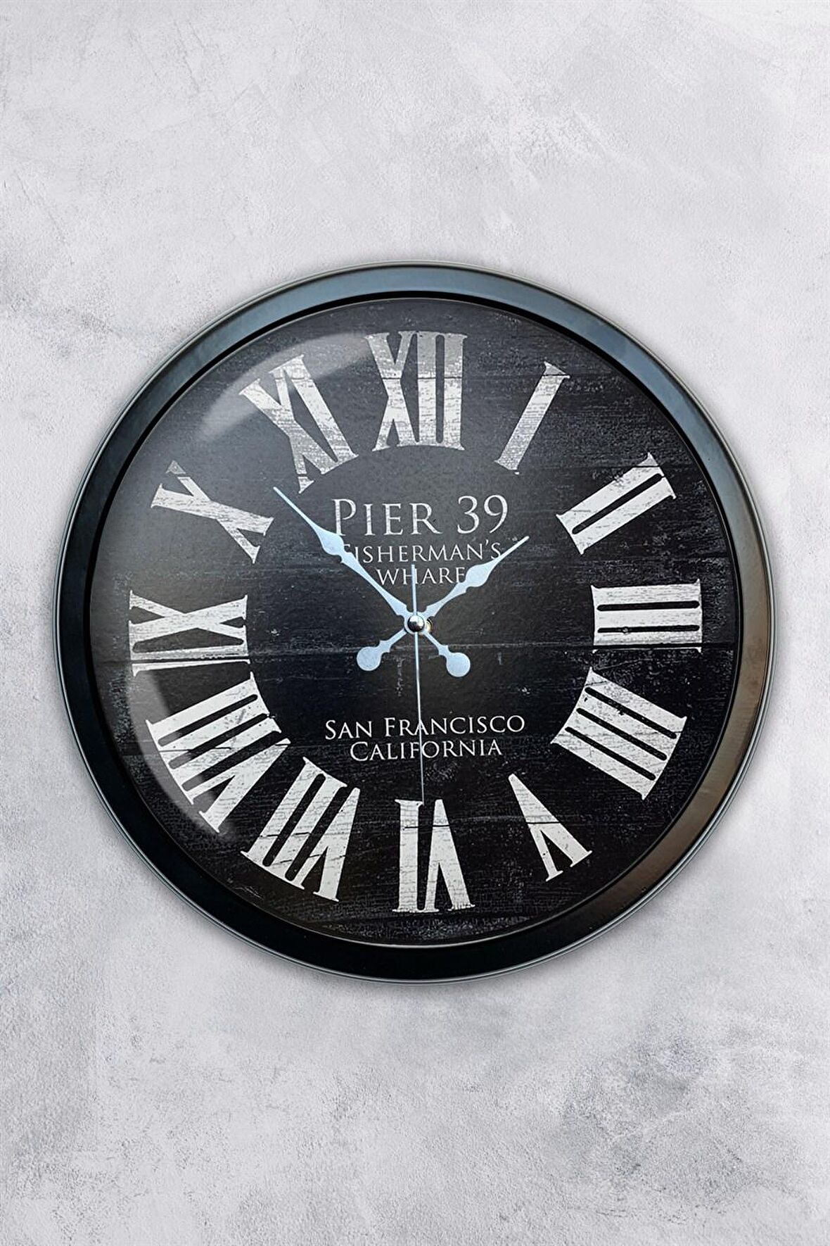 40 Cm Siyah Metal San Francisco Duvar Saati