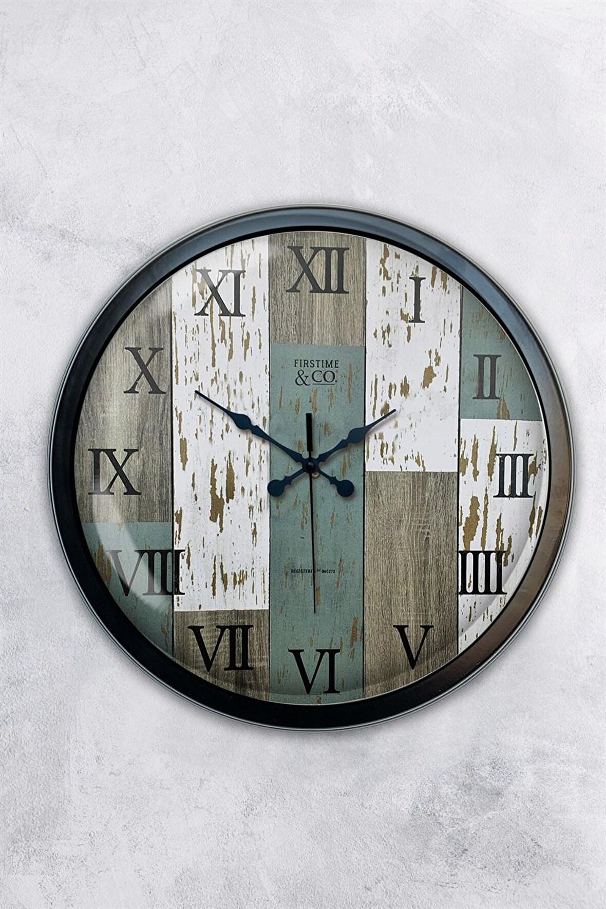 40 Cm Siyah Metal Romen Duvar Saati