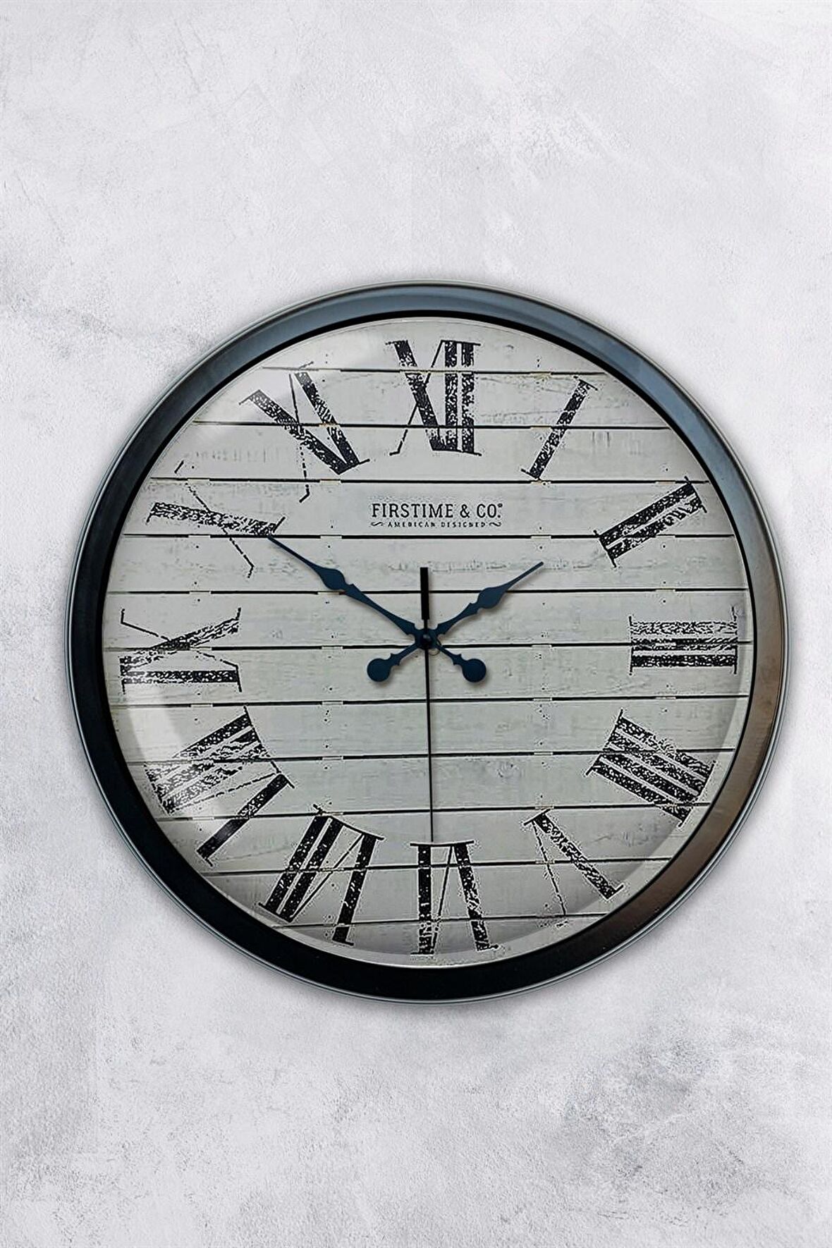 40 Cm Siyah Metal Roman Duvar Saati