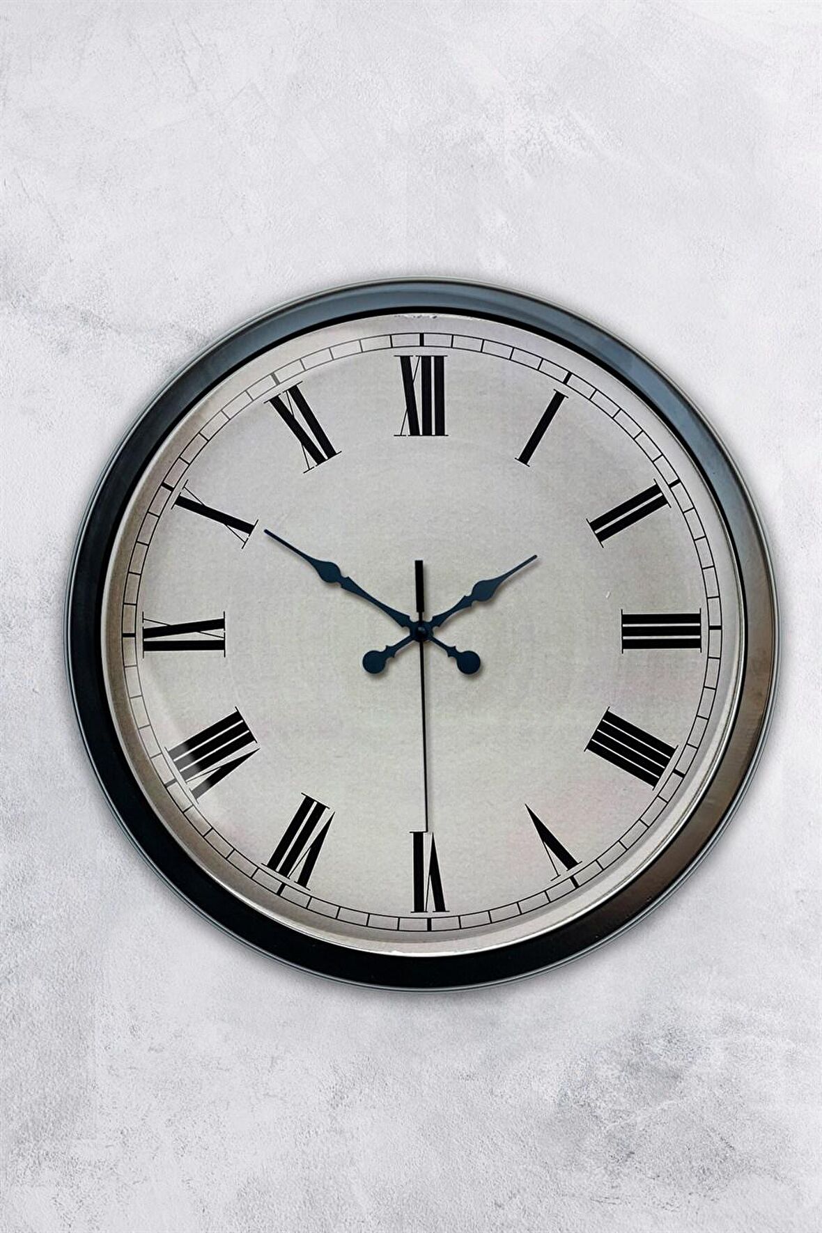 40 Cm Siyah Metal Roma Rakamlı Duvar Saati