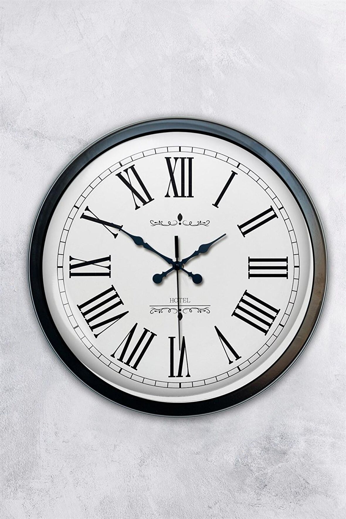 40 Cm Siyah Metal Roma Rakamlı Duvar Saati