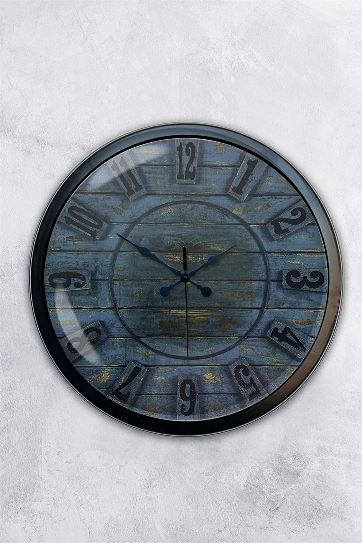 40 Cm Siyah Metal Retro Duvar Saati