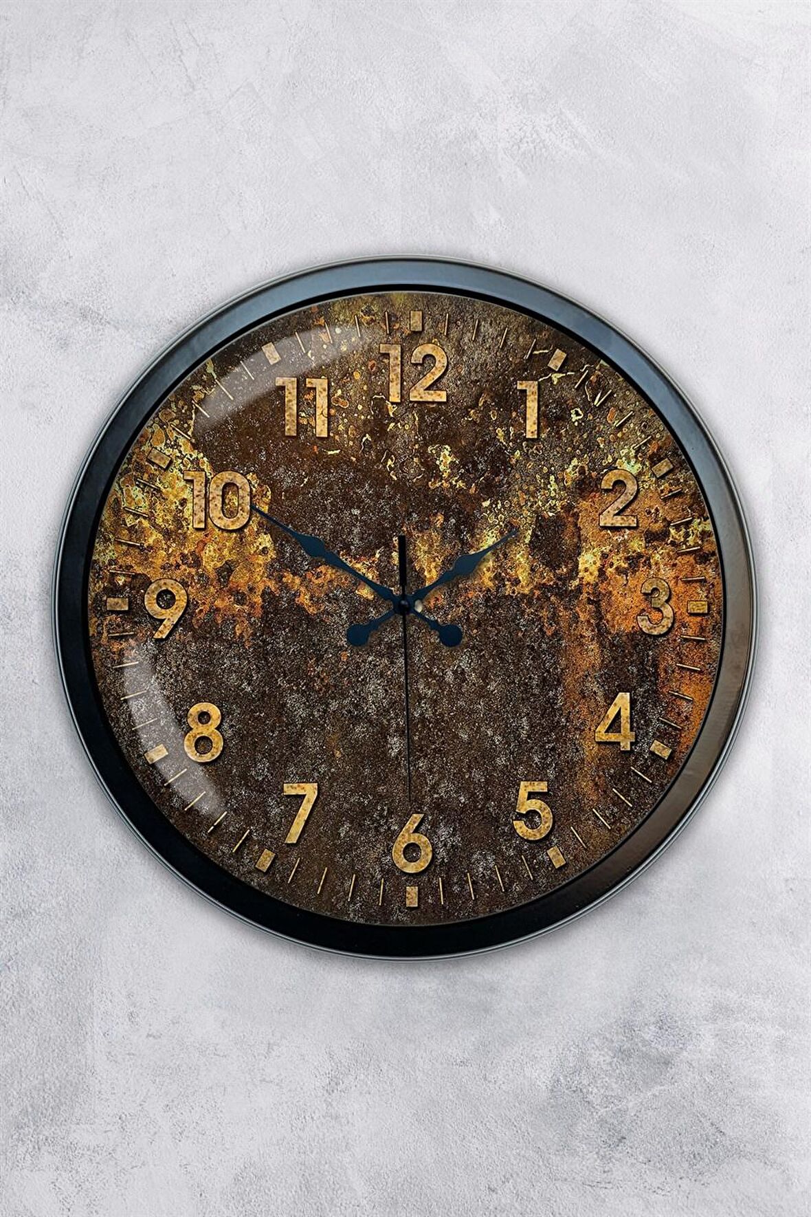 40 Cm Siyah Metal Retro Color Duvar Saati