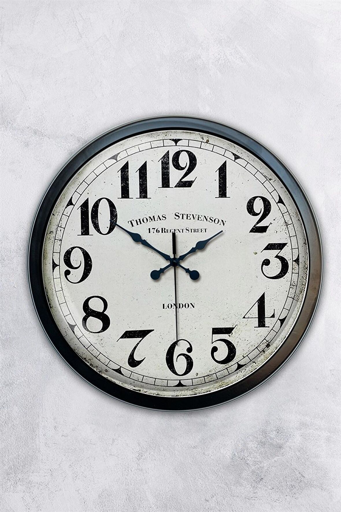 40 Cm Siyah Metal Regent Street Duvar Saati