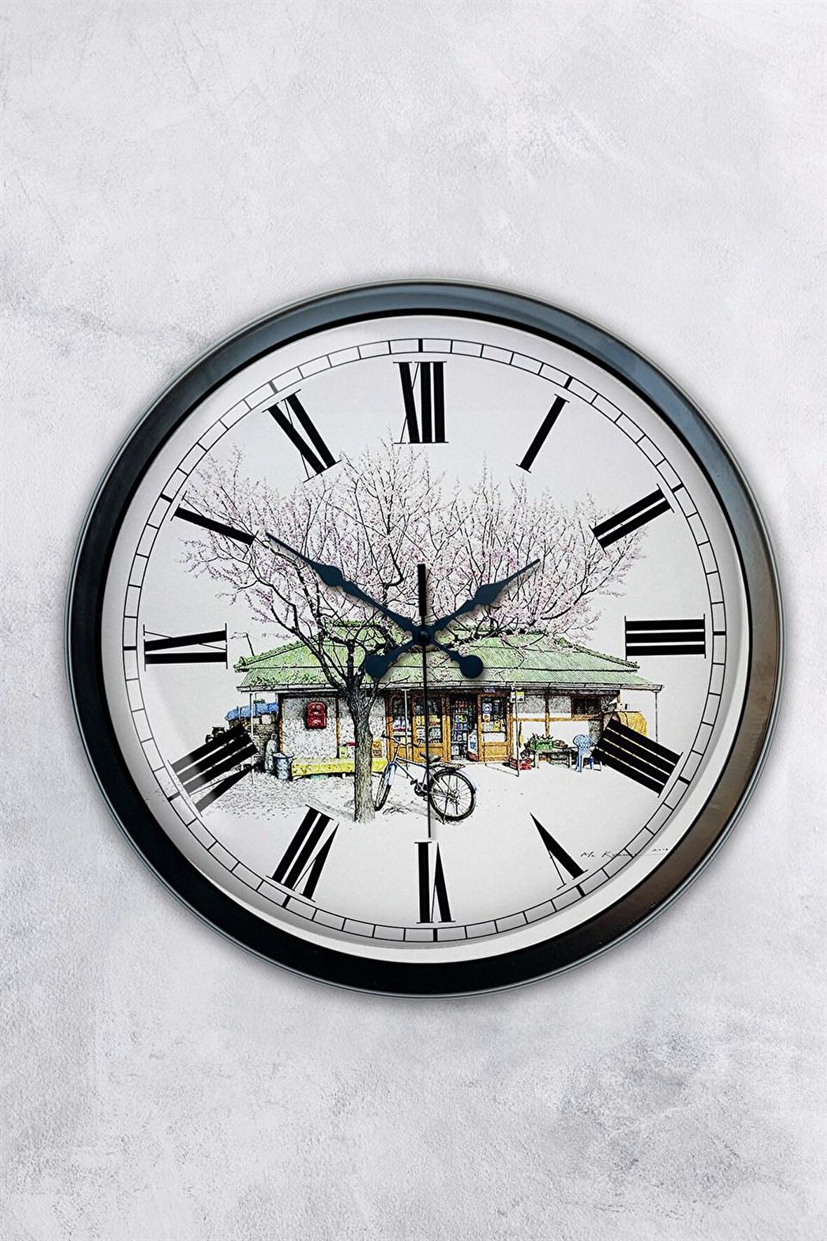 40 Cm Siyah Metal Nostalji Duvar Saati