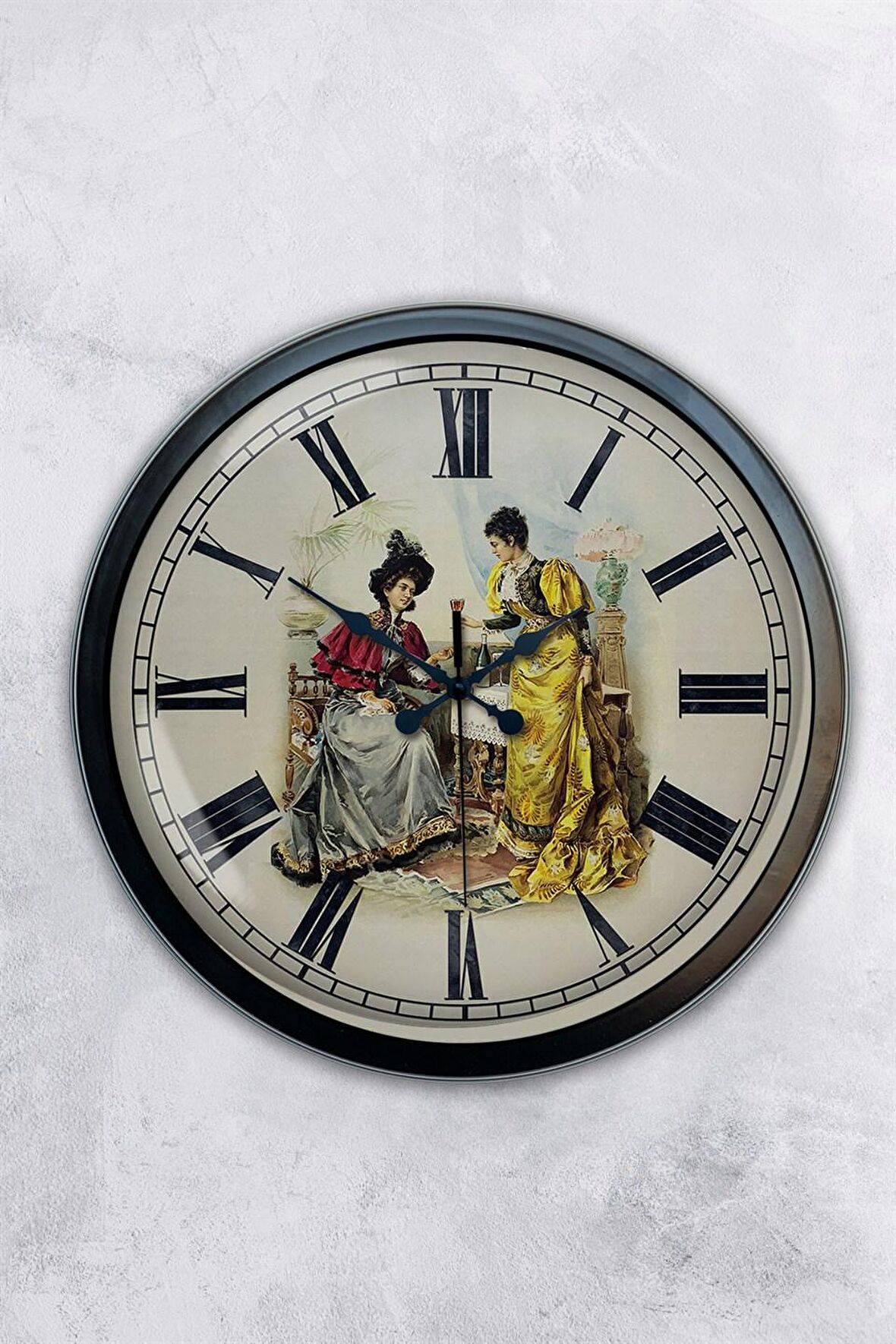 40 Cm Siyah Metal Nostalji Duvar Saati