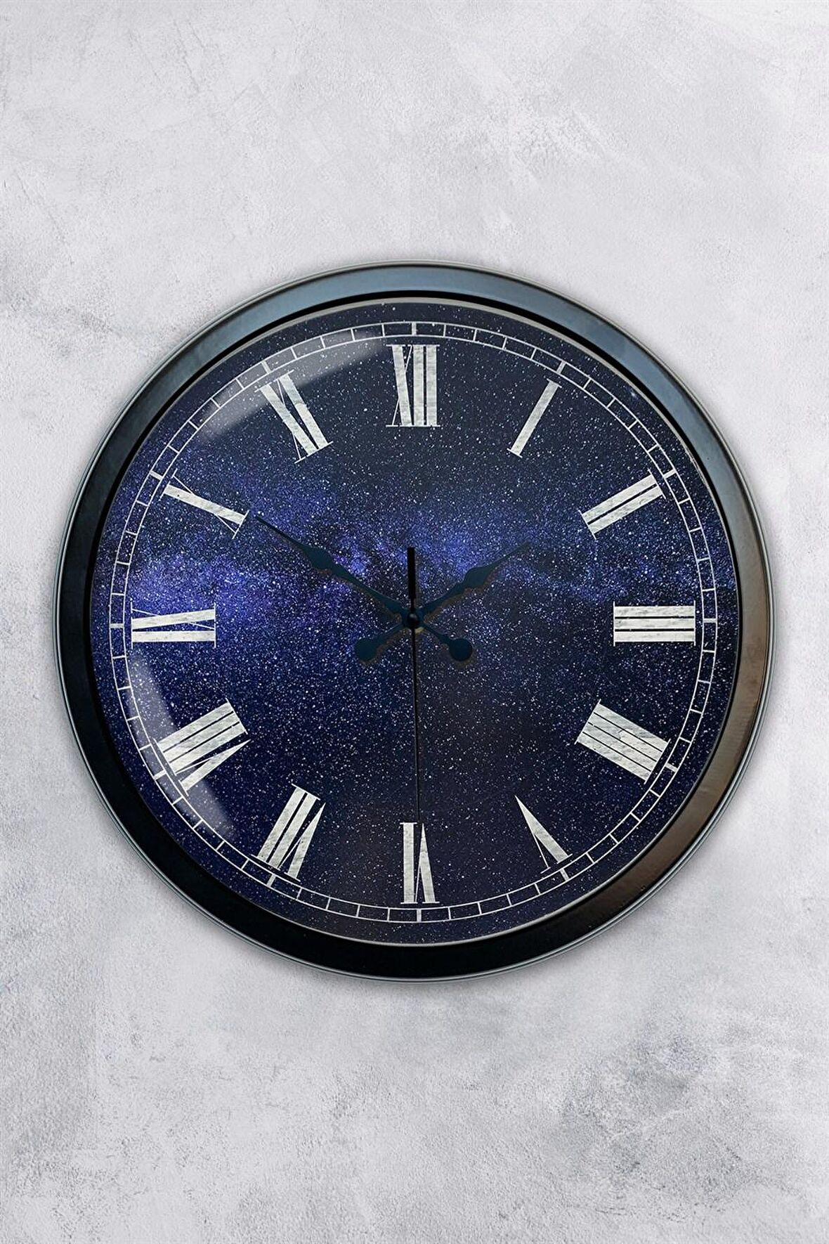 40 Cm Siyah Metal New Blue Duvar Saati