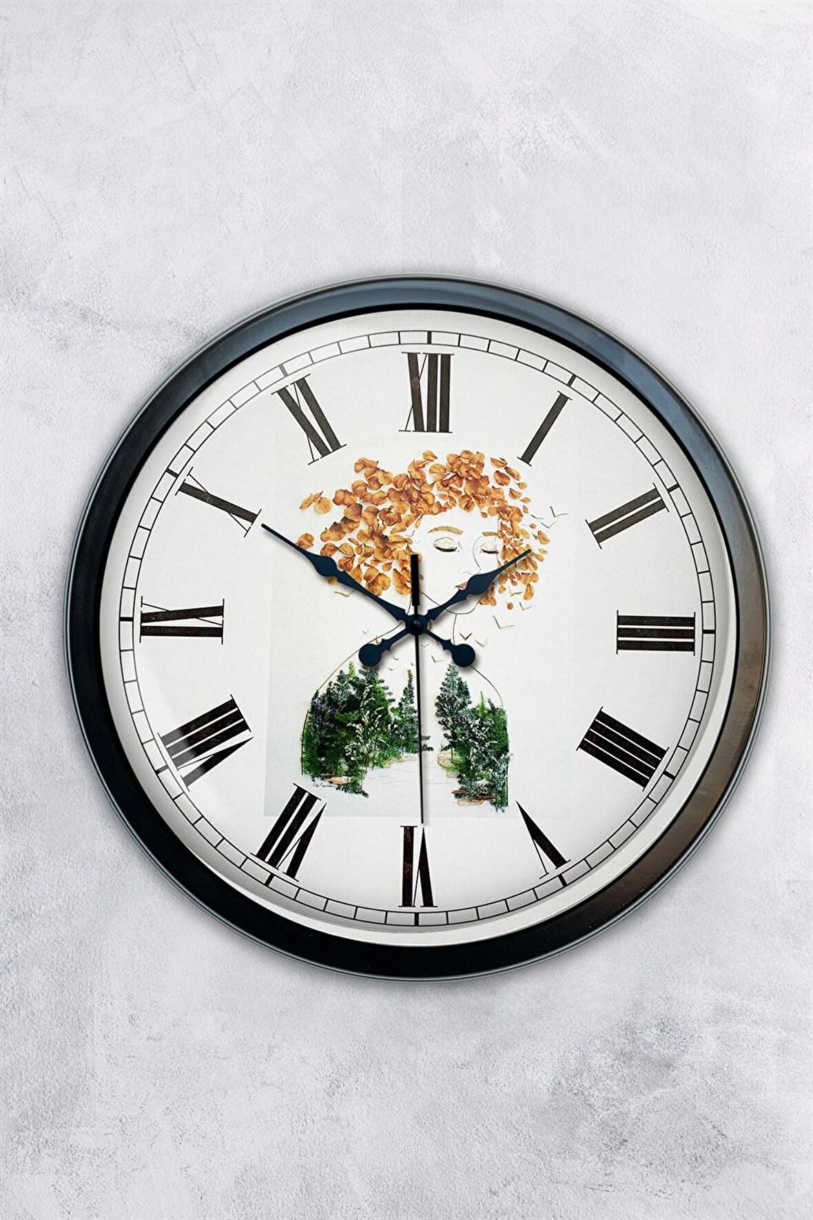 40 Cm Siyah Metal Nesnel Duvar Saati