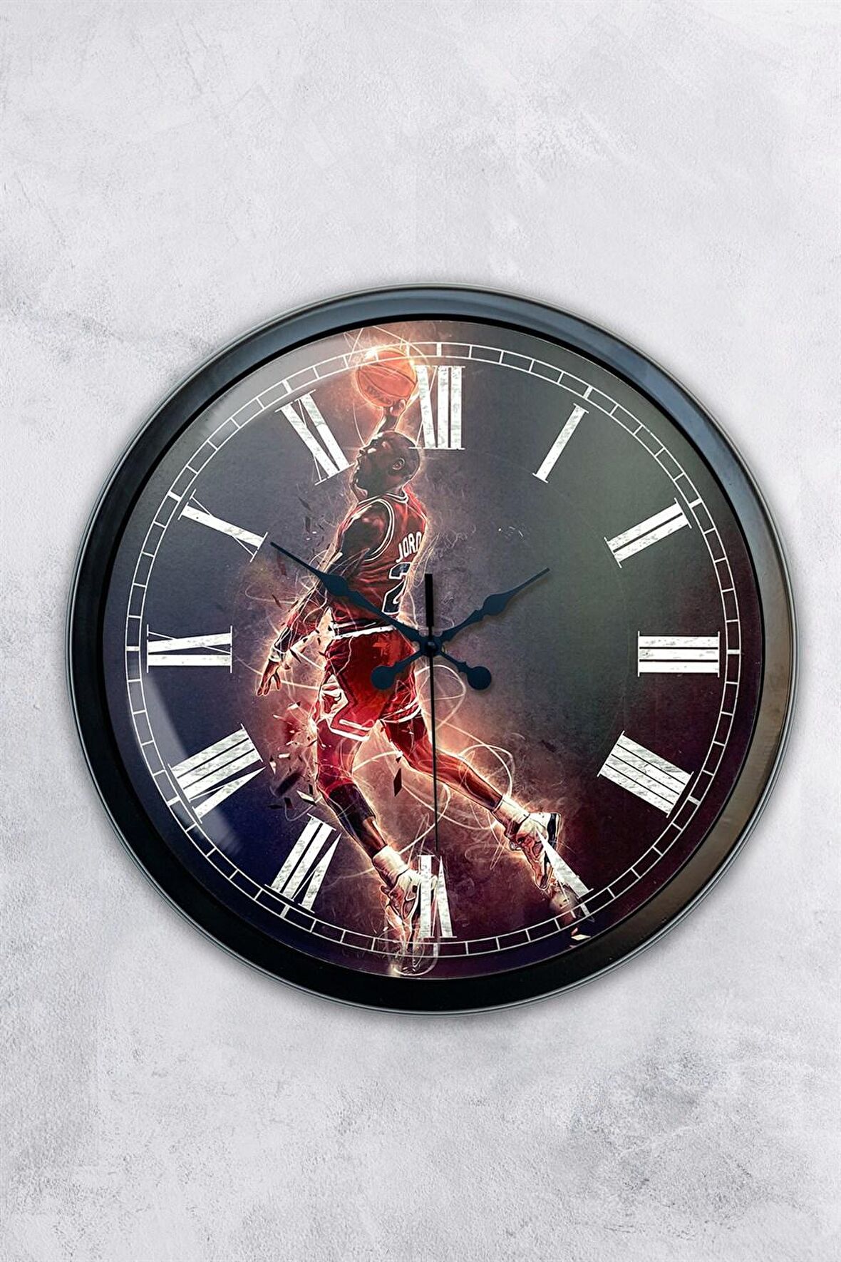 40 Cm Siyah Metal NBA Duvar Saati