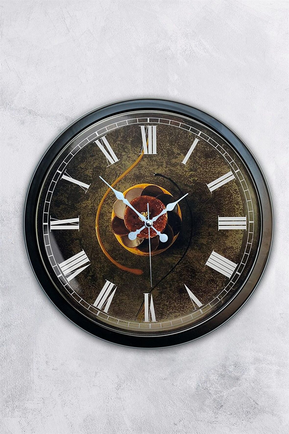 40 Cm Siyah Metal Mutfak Duvar Saati