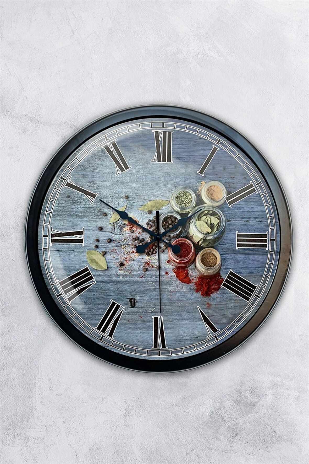 40 Cm Siyah Metal Mutfak Duvar Saati