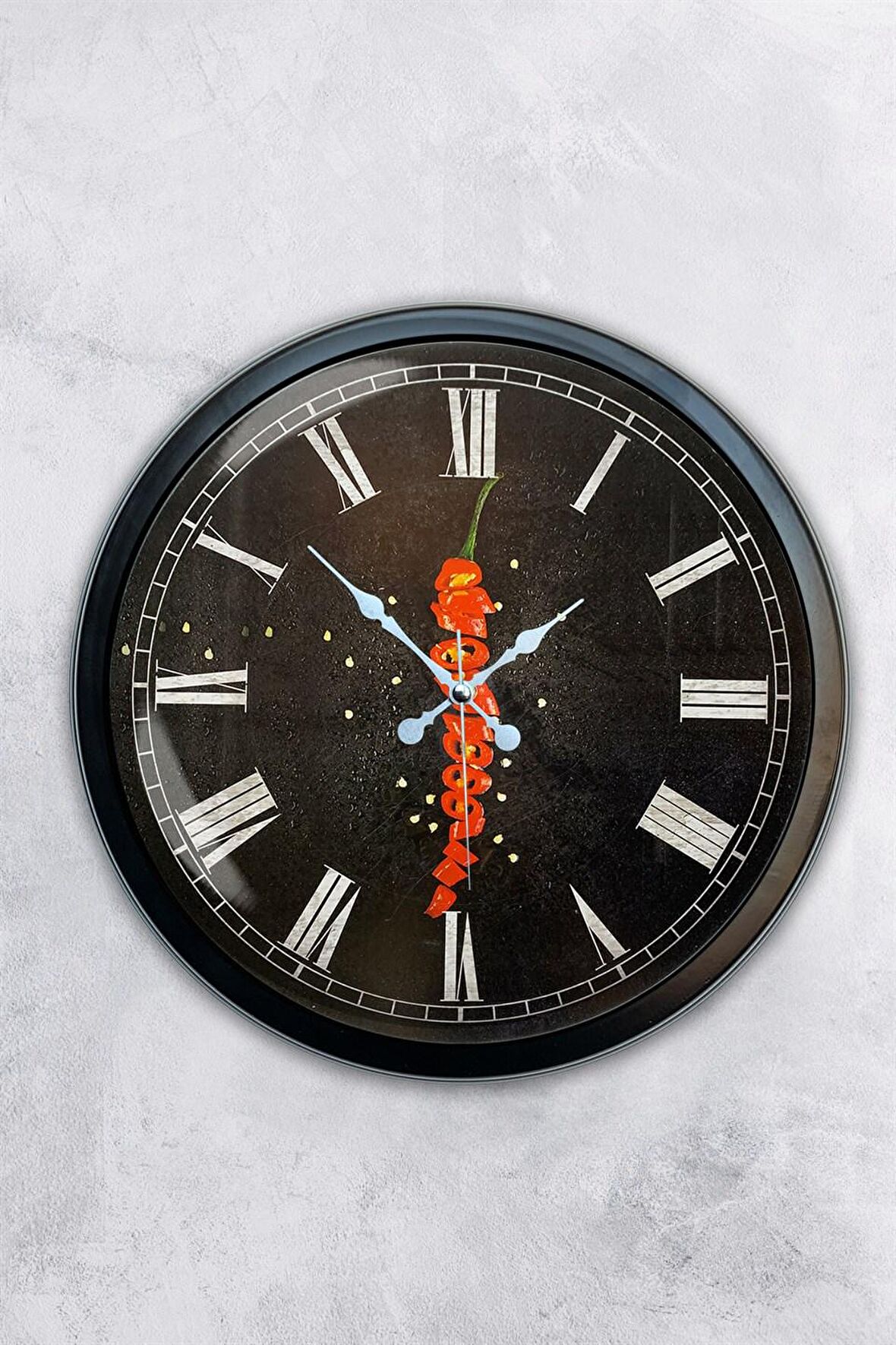 40 Cm Siyah Metal Mutfak Duvar Saati