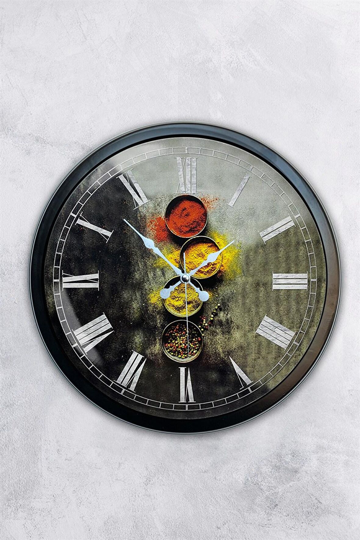 40 Cm Siyah Metal Mutfak Duvar Saati