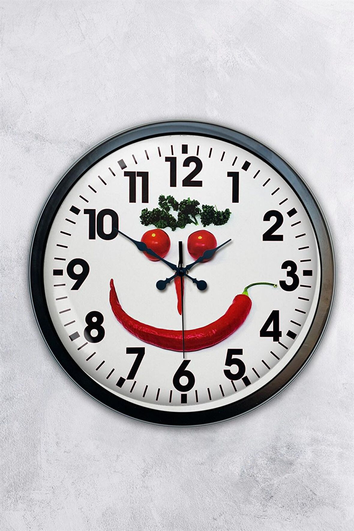 40 Cm Siyah Metal Mutfak Duvar Saati