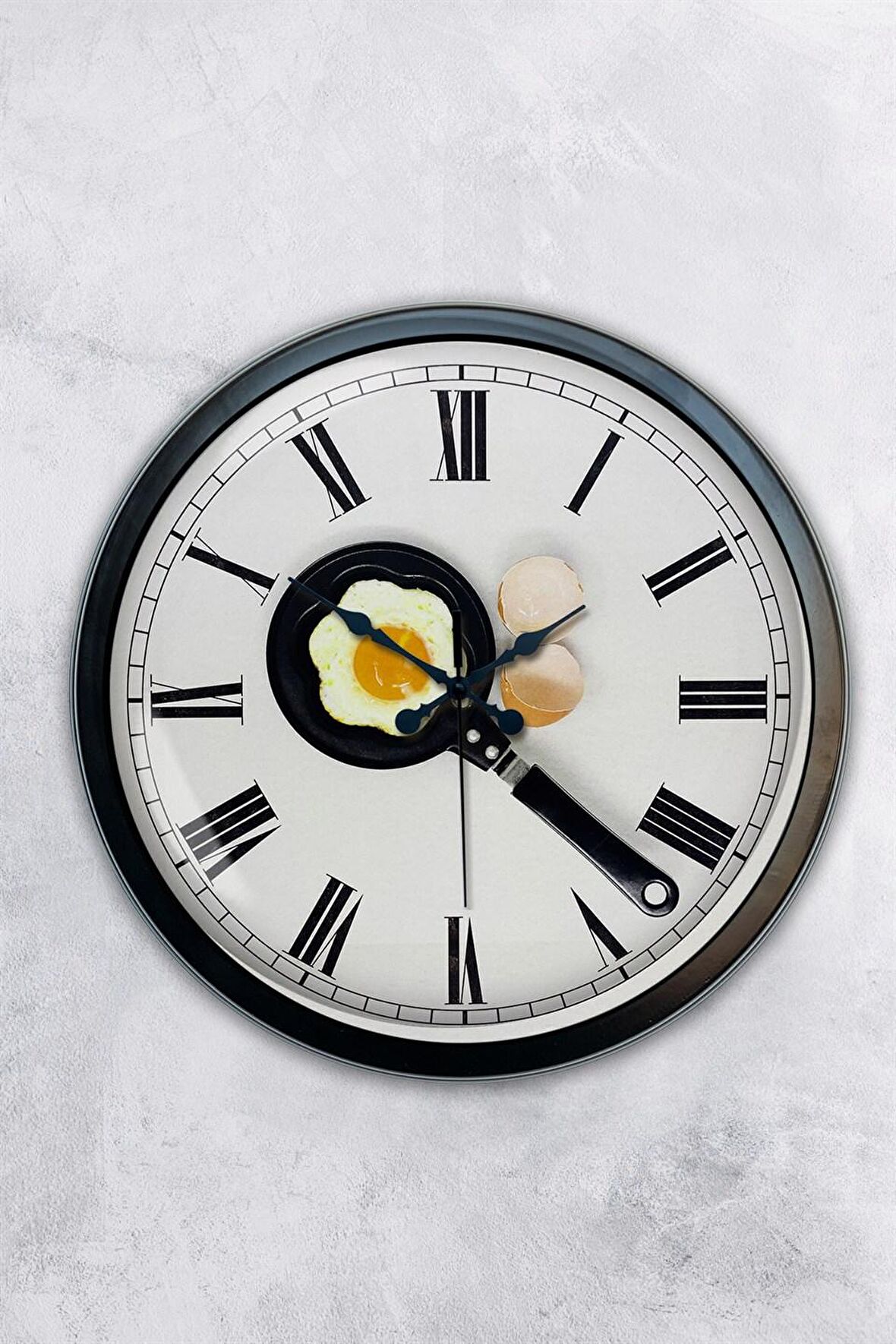 40 Cm Siyah Metal Mutfak Duvar Saati