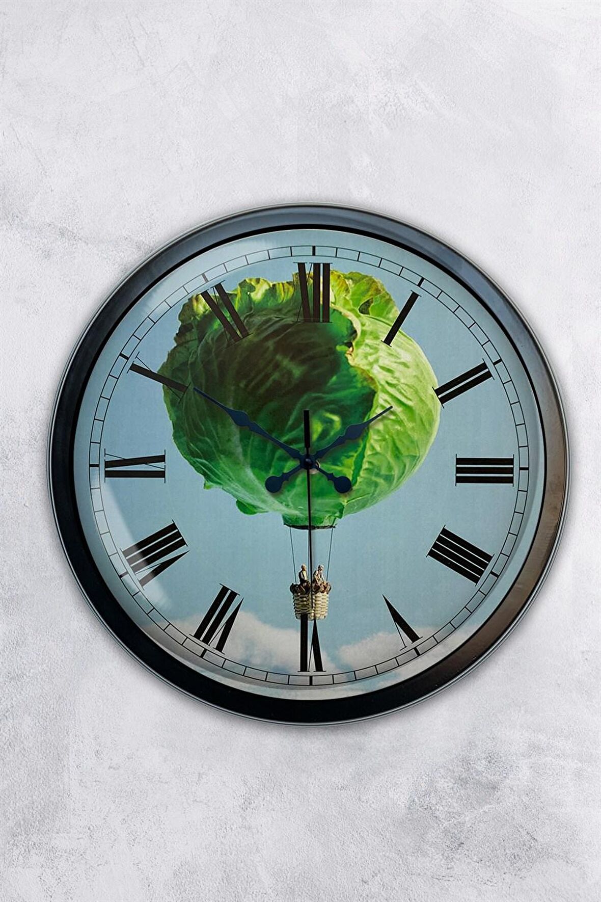 40 Cm Siyah Metal Mutfak Duvar Saati