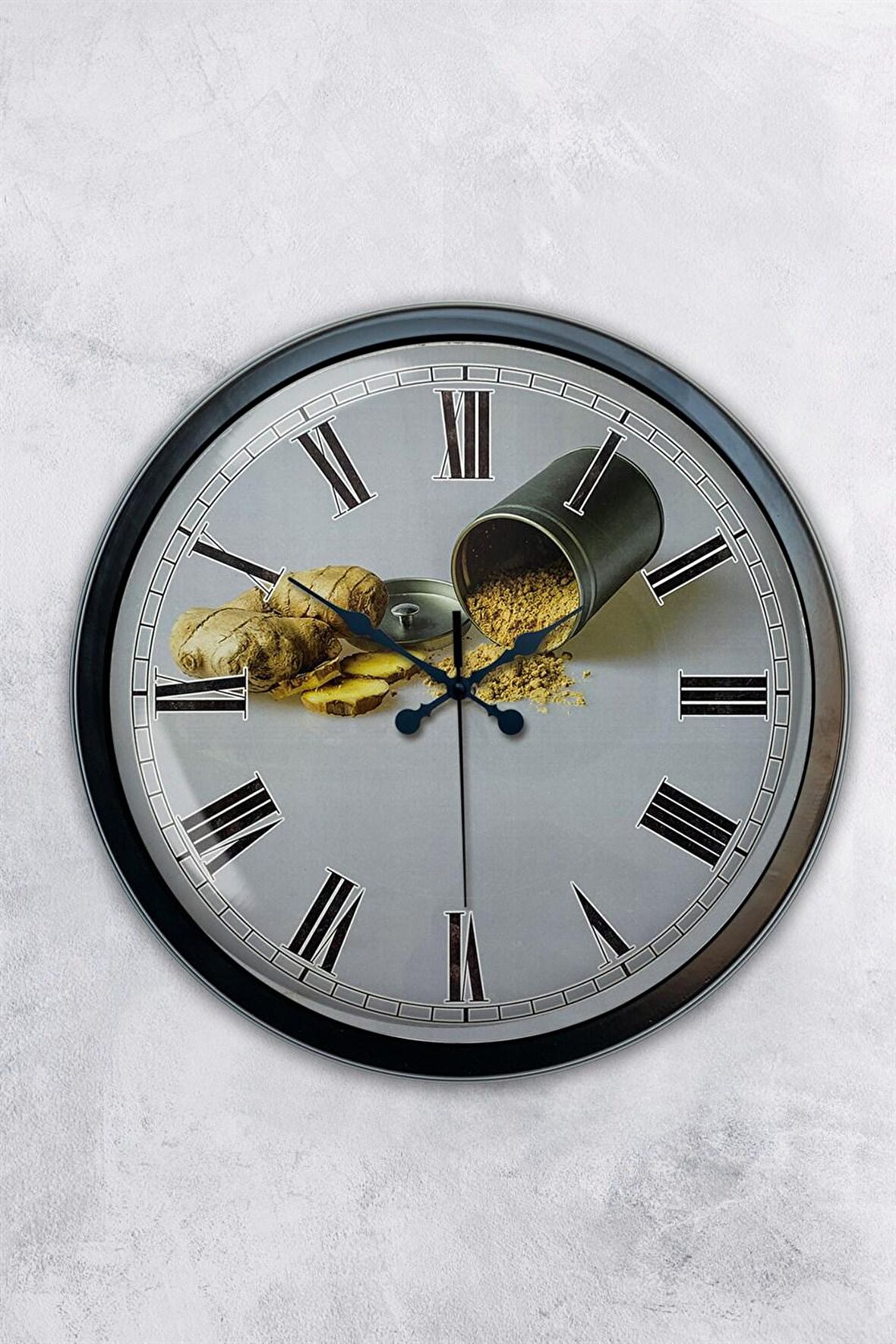 40 Cm Siyah Metal Mutfak Duvar Saati