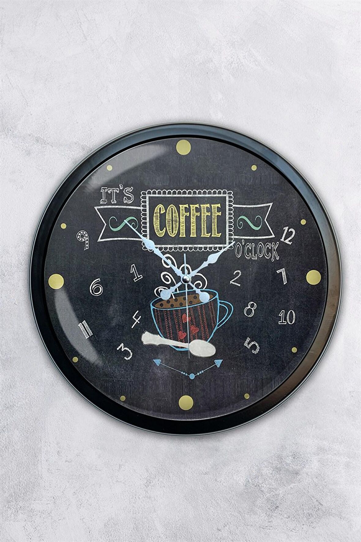 40 Cm Siyah Metal Mutfak Duvar Saati