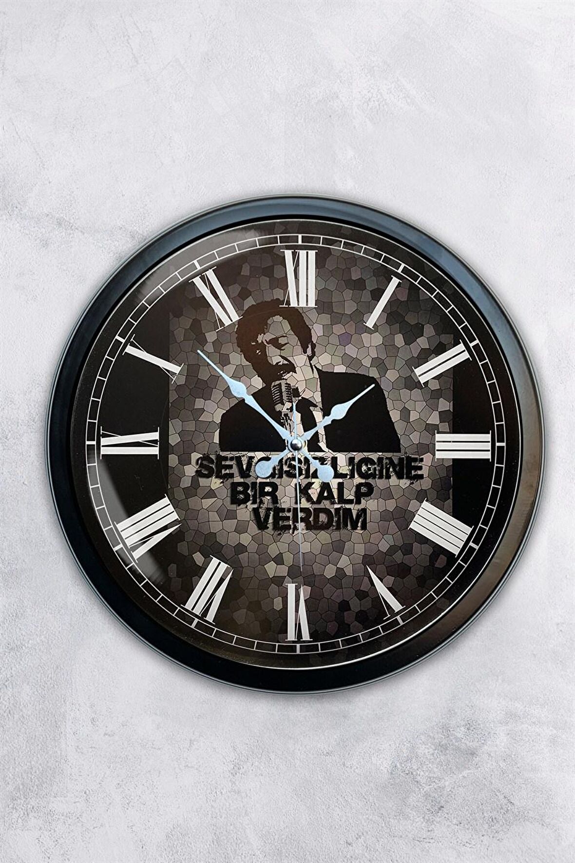 40 Cm Siyah Metal Müslüm Gürses Duvar Saati