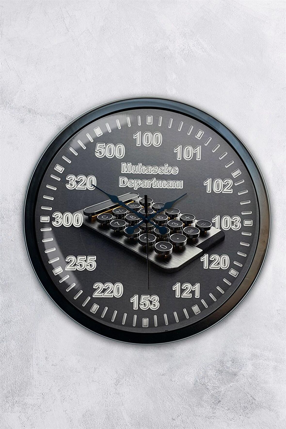 40 Cm Siyah Metal Muhasebeci Duvar Saati